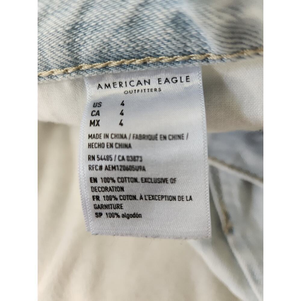 American Eagle Distressed 90's Boyfriend Shorts sz 4 Light Wash cowgirl rodeo - Picture 7 of 10